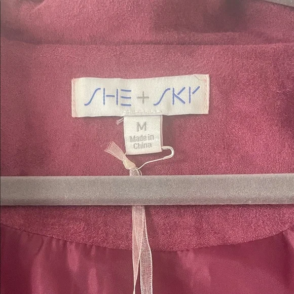 She + Sky Deep Red Fringe Blazer - Picture 4 of 6